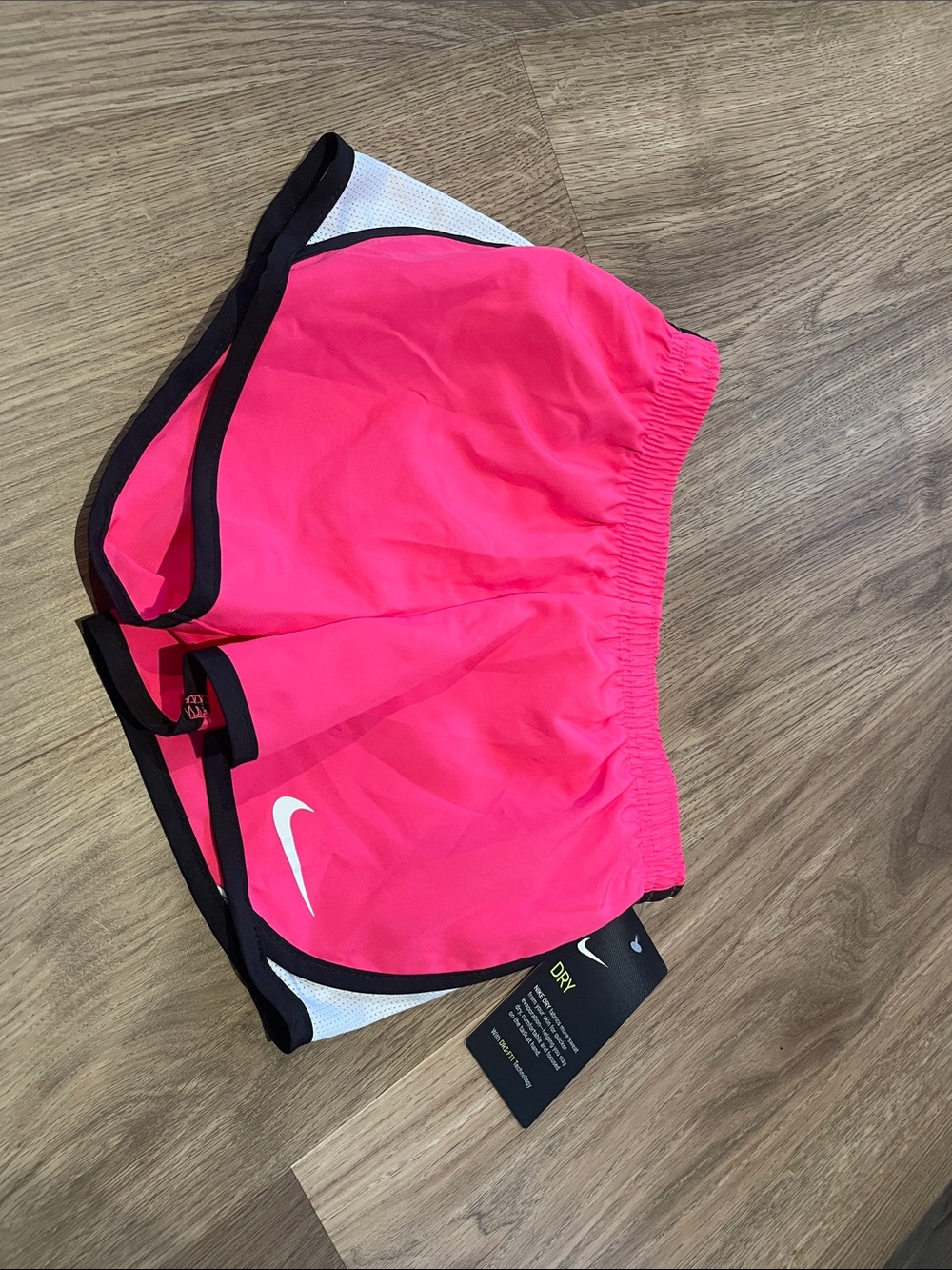 Nike Kid's Bright Pink Athletic Running Shorts with Black Edge NWT Sz 4-5